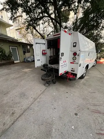 Magnet Plumbing service vehicle on-site for Water Heater Repair in Mission Hills